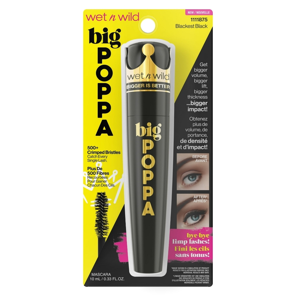 *3/15* NEW Wet n Wild Big Poppa Mascara Volumizing Lengthening Blackest Black